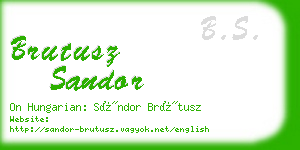 brutusz sandor business card